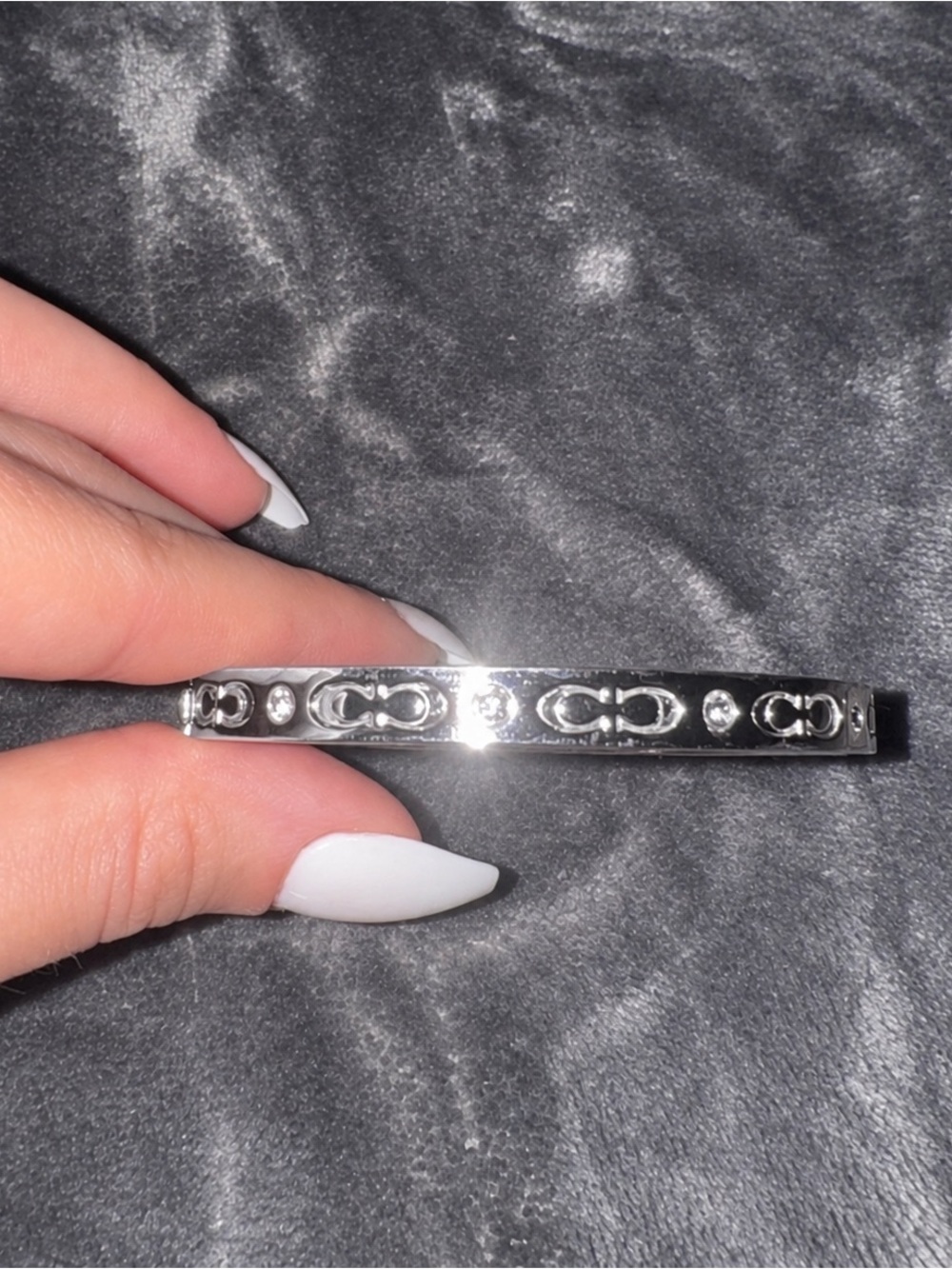 Coach Silver Hinged Bangle Bracelet